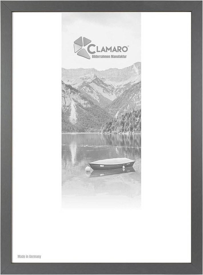 Clamaro Rahmen, Bilderrahmen Stahlgrau CLAMARO Collage nach Maß FSC® Holz M3016 von Clamaro