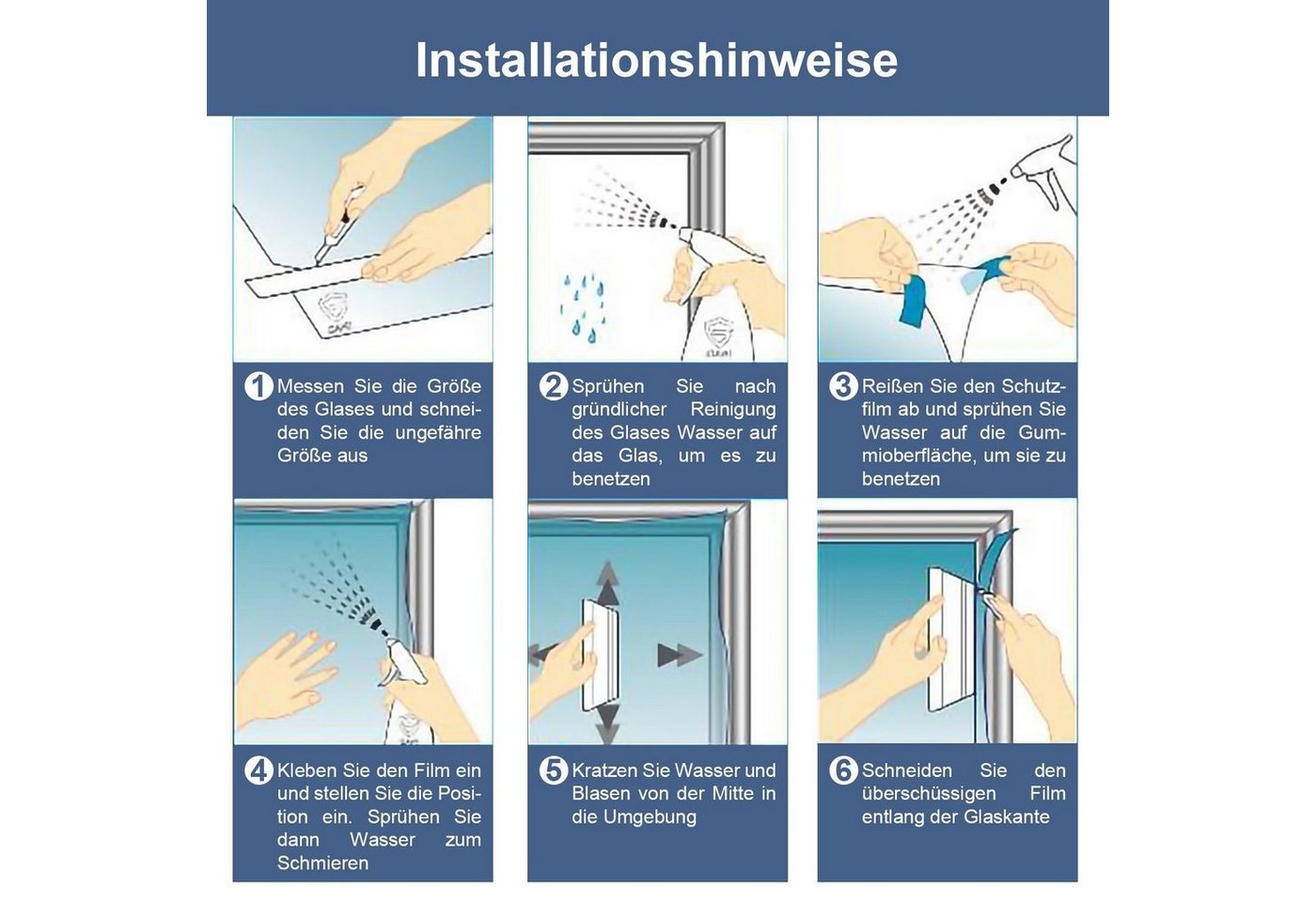 Fensterfolie Sichtschutzfolie Fenster Klebe 45/60/90cm Milchglasfolie, Clanmacy von Clanmacy