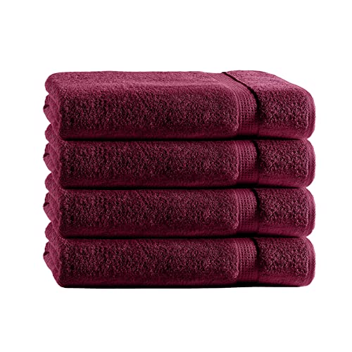 Class Home Collection Frottee Handtücher 50x100 cm 4er Pack 100% Baumwolle Bordeaux von Class Home Collection