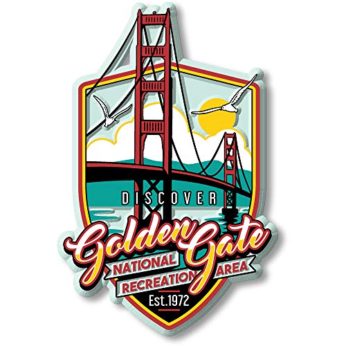Golden Gate NRA Vintage Rubber Souvenir Magnet von Classic Magnets