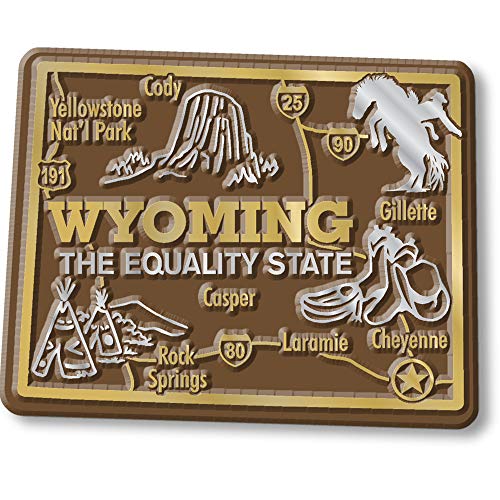 Wyoming Riesen-Staatskarte Souvenir Magnet von Classic Magnets