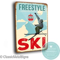 Freestyle Ski Zeichen, Ski Dekor, Schild, Schilder, Geschenke, Geschenk Für Skifahrer, Art, Art Print, Ski, Freestyle von ClassicMetalSigns