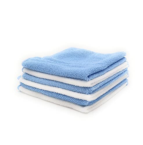 Cleanlevel EST 2016 Microfasertuch Poliertuch Set Blau Weiß 30 x30 cm Putztücher Putzlappen Auto Haushalt fusselfrei Allzwecktuch Tücher Reinigungstücher (6) von Cleanlevel EST 2016
