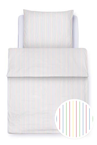 Clinotest Bettwäsche „Multicolorstreifen“, Set besteht aus einem Bettbezug 135x200 cm und einem Kissenbezug 80x80 cm, Kochfest, Objektqualität von Clinotest