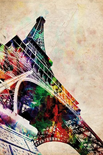 Close Up Eiffel Tower Watercolor Poster Michael Tompsett (61cm x 91,5cm) von Close Up
