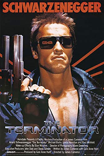 Close Up Terminator Poster (61cm x 91,5cm) + 2 St. Schwarze Posterleisten mit Aufhängung von Close Up