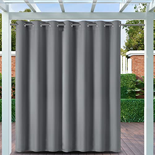 Clothink Outdoor Vorhang Ösen 255x215cm Grau Anti-Verblassen Winterschutz Windschutz Sonnenschutz Sichtschutz Wetterfest,Senkrechtmarkise Vertikalmarkise Terrasse Balkon Pergola von Clothink