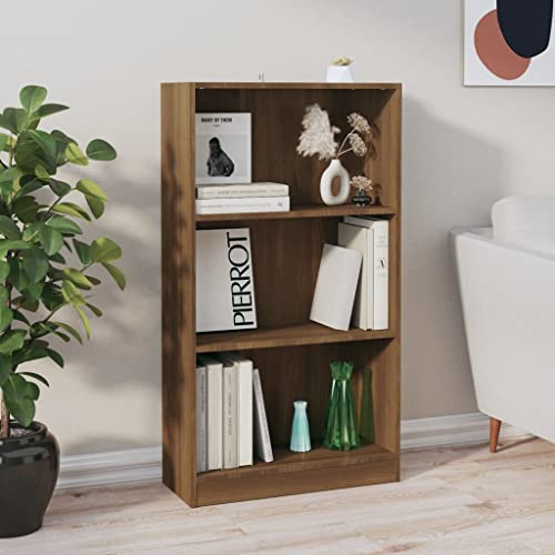 Coavain Bücherregal Viel Stauraum Braune Eichen-Optik Standregal Wandregal Stufenregal Arbeitszimmer Büro Wohnzimmer Flur Viel Stauraum Mit Seinem Eleganten Vielseitige Ablage Maße 60x24x109 cm von Coavain