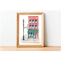 Aquarell Illustration Print Greenpoint Fish & Lobster in Greenpoint, Brooklyn, Ny von CocoCreatess