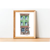 Aquarell Illustration Print The Brew Inn, Greenpoint, Brooklyn, Ny von CocoCreatess