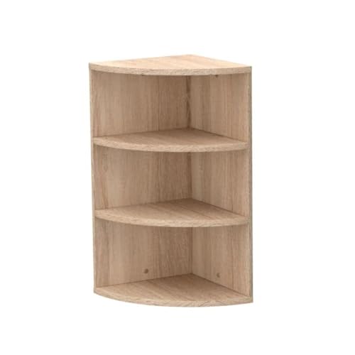 Eckregal Corner 60 Natur, Bücherregal 3 Fächer, Eckregal stehend, aus Holz 30x30x60 cm schmal, Holzregal von Coemo