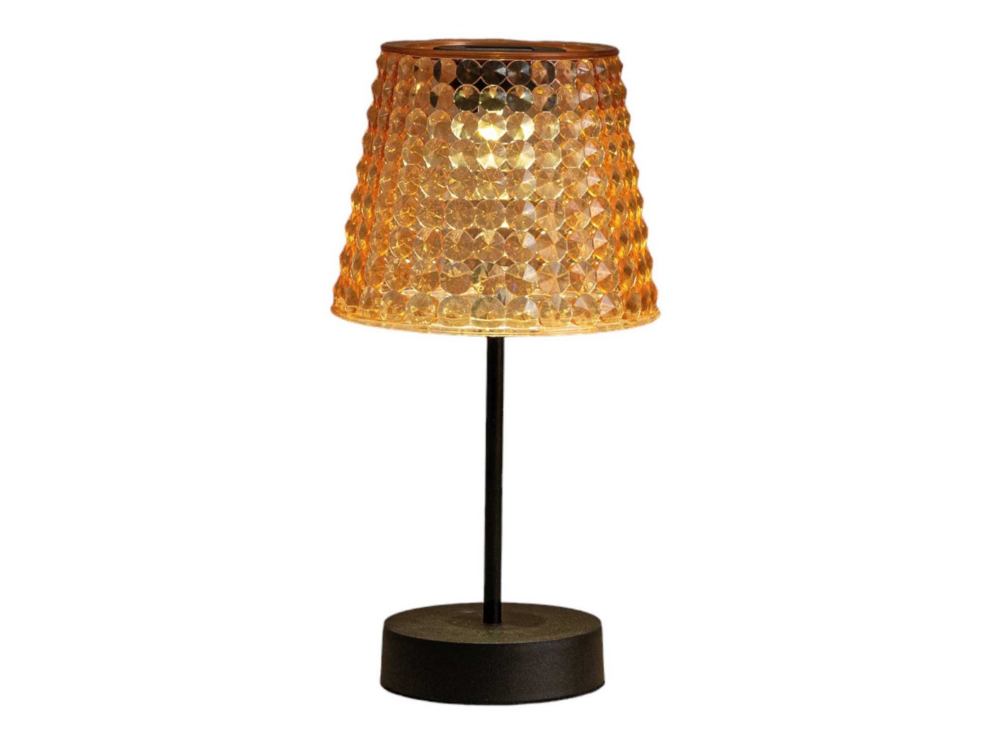 Coen Bakker Deco BV LED Solarleuchte, Ein-/Ausschalter, LED, warmweiß, Tischlampe transparent amber warmweiß 12,5x26cm von Coen Bakker Deco BV