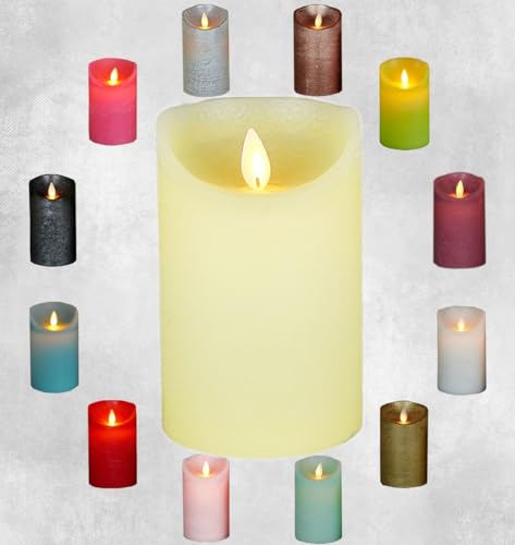 LED Echtwachskerze Kerze Farbauswahl Timer flackernde Wachskerze Kerzen Batterie, Farbe:Elfenbein, Größe:10 cm von Coen Bakker
