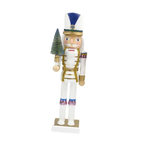 Colcolo 2X Nussknacker-Figur, hölzernes Nussknacker-Ornament-Set, Schreibtisch-Skulptur, freistehende Dekoration, Weihnachten für den Weihnachtsbaum, Blau von Colcolo