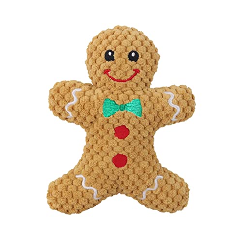 Colcolo Lustiger Hund Quietschendes Spielzeug Quietschen Spielen Katzen Hunde Kuscheltier Langlebig Zähne Spielzeug Weich für Weihnachten Haushalt, Gingerbread Man von Colcolo