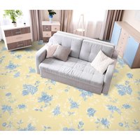 3D Blaue Blume Malerei Jj4182Ff Boden Tapete Wandbilder Selbstklebende Abnehmbare Bad Wasserdichtboden Teppich Matte Print Epoxy Küche von ColofulHomeDecors