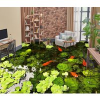 3D Duckweed Und Fisch Jj4385Ff Boden Tapete Wandmalereien Selbstklebende Abnehmbare Bad Wasserdichtboden Teppich Matte Print Epoxy Küche von ColofulHomeDecors