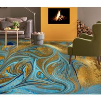 3D Dunkelgold Und Blau Jj5337Ff Boden Tapete Wandbilder Selbstklebende Abnehmbare Bad Wasserdichtboden Teppich Matte Print Epoxy Küche von ColofulHomeDecors