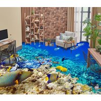 3D Friedliche Ozean Welt Jj7663Ff Boden Tapete Wandbilder Selbstklebende Abnehmbare Bad Wasserdichtboden Teppich Matte Print Epoxy Küche von ColofulHomeDecors