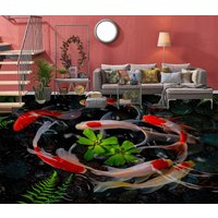 3D Koi Romantik Jj7615Ff Boden Tapete Wandbilder Selbstklebende Abnehmbare Bad Wasserdichtboden Teppich Matte Print Epoxy Küche von ColofulHomeDecors