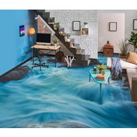 3D Komfortable Blaues Wasser Jj4524Ff Boden Tapete Wandbilder Selbstklebende Abnehmbare Bad Wasserdichtboden Teppich Matte Print Epoxy Küche von ColofulHomeDecors