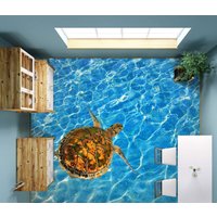 3D Laid-Back Schildkröte Jj4217Ff Boden Tapete Wandbilder Selbstklebende Abnehmbare Bad Wasserdichtboden Teppich Matte Print Epoxy Küche von ColofulHomeDecors