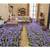 3D Lila Blumen Feld Jj4685Ff Boden Tapete Wandbilder Selbstklebende Abnehmbare Bad Wasserdichtboden Teppich Matte Print Epoxy Küche von ColofulHomeDecors