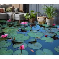 3D Nacht Wasser Lilien Jj7604Ff Boden Tapete Wandbilder Selbstklebende Abnehmbare Bad Wasserdichtboden Teppich Matte Print Epoxy Küche von ColofulHomeDecors