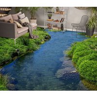 3D Sanfte Blaue Fluss Wasser Jj2475Ff Boden Tapete Wandbilder Selbstklebende Abnehmbare Bad Wasserdichtboden Teppich Matte Print Epoxy Küche von ColofulHomeDecors