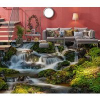 3D Sonnenschein Und Wasserfall Jj7590Ff Boden Tapete Wandbilder Selbstklebende Abnehmbare Bad Wasserdichtboden Teppich Matte Print Epoxy Küche von ColofulHomeDecors