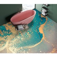 3D Verträumt Blau Und Gold Jj7444Ff Boden Tapete Wandmalereien Selbstklebende Abnehmbare Bad Wasserdichtboden Teppich Matte Print Epoxy Küche von ColofulHomeDecors