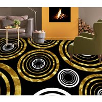 3D Weiß Und Gold Kreise Jj7819Ff Boden Tapete Wandbilder Selbstklebende Abnehmbare Bad Wasserdichtboden Teppich Matte Print Epoxy Küche von ColofulHomeDecors