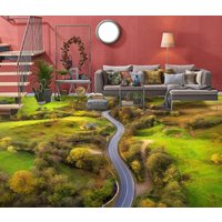 3D Winding Road Jj8011Ff Boden Tapete Murals Selbstklebende Abnehmbare Bad Wasserdichtboden Teppich Matte Print Epoxy Küche von ColofulHomeDecors