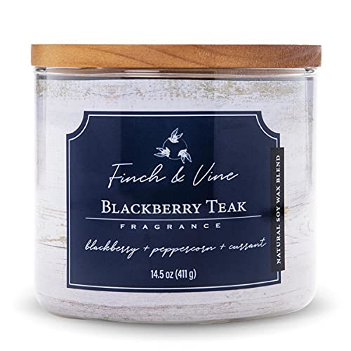 Colonial Candle 3-Docht Duftkerze im Glas mit Deckel - Blackberry Teak (411g) - Fruchtiger Wohlfühlduft für dein Zuhause - Duftkerze mit bis zu 60h Brenndauer - Sojawachsmischung von Colonial Candle