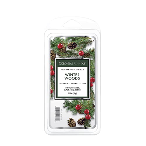 Colonial Candle Duftwachs Melts für Dein Zuhause - Winter Woods (77g) - Der Tannenduft für Deine Duftlampe - Duftwachs-Melts mit je 4h Pro Block - Sojawachsmischung von Colonial Candle