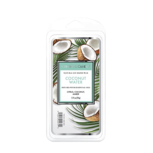 Colonial Candle Duftwachs für Dein Zuhause - Coconut Water (77g) - Der Sommerfrische Kokosnuss Duft für Deine Duftlampe - Duftwachs-Melts mit je 4h Pro Block - Sojawachsmischung von Colonial Candle