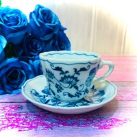 Blue Danube Tasse Und Untertasse Blau Weiß Vintage Antik Wunderschön | 0404 von ColonialHouseFinery