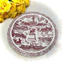 "Vernon Kilns St. Louis Missouri 10, 5"Speiseteller Rot Braun Weiß Transferware Ironstone Usa Made Souvenir Vintage | 0266" von ColonialHouseFinery