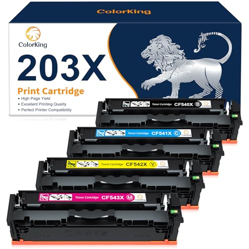 ColorKing 203X Kompatibel Tonerkartusche für HP 203X CF540X 203A für Toner hp Color Laserjet Pro MFP M281fdw M254dw M281fdn M254nw M280nw M281cdw M254dn M281 (Schwarz,Cyan,Gelb,Magenta,4er-Pack) von ColorKing