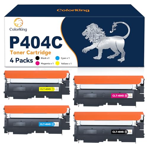 ColorKing CLT-P404C CLT-404S Tonerkartusche Kompatibel für Toner Samsung C480W Xpress SL C480FW C480 C430W C48X C430 C480FN C432 C433 C483 CLT-K404S CLT-Y404S CLT-C404S CLT-M404S (4-Farben-Multipack) von ColorKing