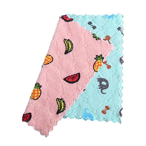 Colorful 【5 Stücke】 Spültuch Doppelseitiges Mikrofaser-Reinigungstücher Lappen - 26 X 16 cm - Putztücher Fenster Tücher Scheuerschwamm Cleaning Cloth Für Küche Badezimmer (Pink) von Colorful Home Tool