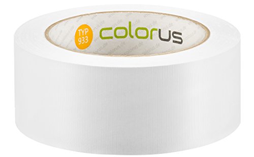 Colorus PVC Putzband PLUS | Putzerband 50 mm 33 m weiß gerillt | PVC Abklebeband für glatte und leicht raue Untergründe | PVC Klebeband für Innen und Außen | Weißes Klebeband UV-beständig von Colorus