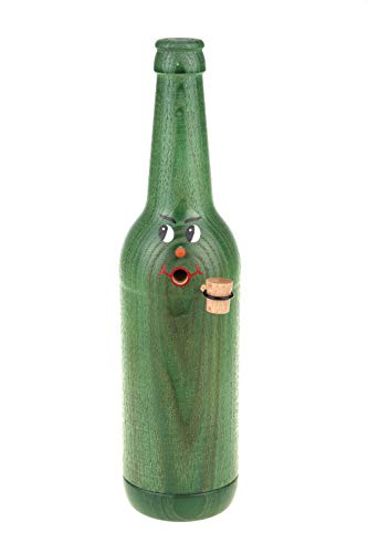 Colours-Manufaktur Räucherflasche - Räucherfigur Räuchermännchen Räuchergefäß Bier Sekt Bierflasche Jubiläum Vatertag Muttertag (Longneck 0,5 - zur individuellen Selbstgestaltung, grün) von Colours-Manufaktur