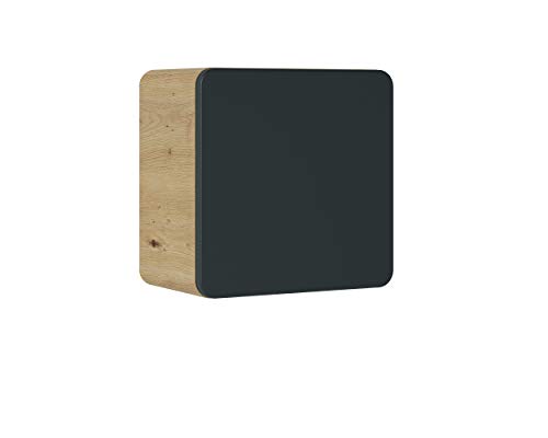 Hängeschrank Cube Aruba Cosmos, mattschwarz, Oberschrank, moderner Kleiderschrank, Badezimmermöbel, Schwarz Hängeschrank Cube Aruba Cosmos, mattschwarz, Oberschrank, moderner Kleiderschrank, Badezimmermöbel, Schwarz von Comad