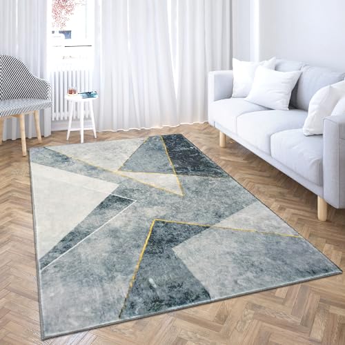 Comart Shedir d'Decor Teppich, Grau und Gold, für Wohnzimmer, Badezimmer, Schlafzimmer, 60 x 120 cm von Comart