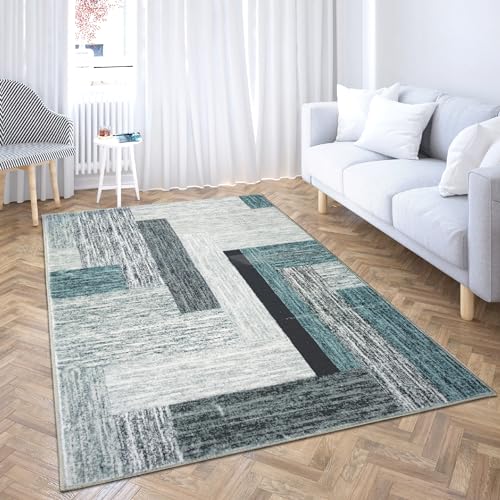 Comart Shedir d'Dekor Teppich, Grau und Hellblau, für Wohnzimmer, Badezimmer, Schlafzimmer, 60 x 120 cm von Comart