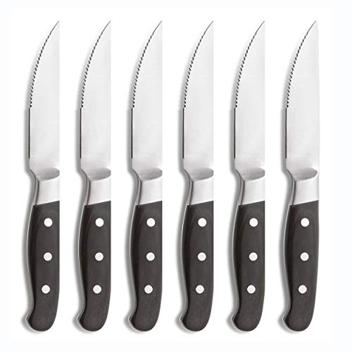 Comas Steakmesser Aconcagua Black 6er Set, Fleischmesser, Edelstahl, Pakkaholz, 25.8 cm, 7445 von Comas