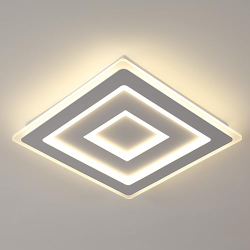 Comely LED Deckenleuchte Quadrat, Moderne Deckenlampe 52W Quadratisch LED Acryl LED Deckenbeleuchtung, LED Lampen Weiß für Schlafzimmer, Wohnzimmer, Flur, Natürliches Licht 4500K, 40cm von Comely