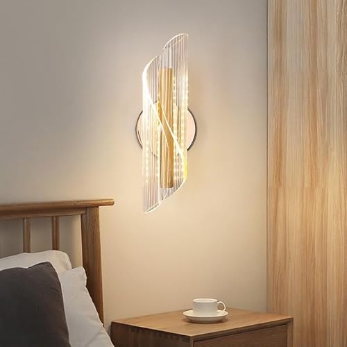 LED Wandleuchte Innen Modern, 16W Acryl LED Wandlampe mit einstellbarer Farbtemperatur, Gold Wandleuchte Wandbeleuchtung für Kinderzimmer Wohnzimmer Schlafzimmer Flur Treppenhaus, 3000K-6500K von Comely