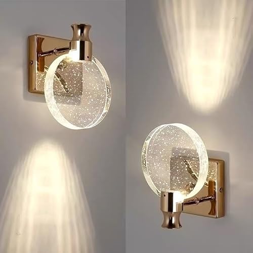 Comely Wandbeleuchtung Modern, LED Wandleuchten Innen, Gold 1000LM Kreative Einfachheit 3 Farbtemperatur Wandleuchte Innen LED Dimmbar für Schlafzimmer, Wohnzimmer, Flur, 3000K/4500K/6500K von Comely